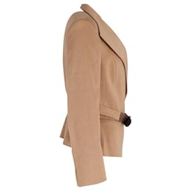 Max Mara-Blazer ceinturé à boutonnage simple Max Mara en poil de chameau marron-Marron