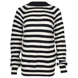 Saint Laurent-Saint Laurent Striped Sweater in Multicolor Wool-Black