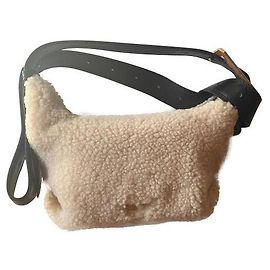 Zadig & Voltaire Cecilia Shearling Beige Leather Handbag Beige