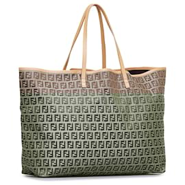 Fendi-Fendi Brown Zucchino Roll Tote-Brown