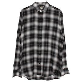 Camicia a quadri Saint Laurent in cotone bianco e nero Grigio