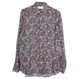 Saint Laurent-Saint Laurent Button-Down-Hemd mit Paisley-Print aus mehrfarbiger Baumwolle-Andere