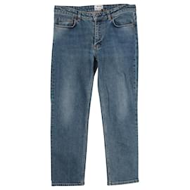 Acne-Acne Studios Row Straight Cut Jeans in Blue Cotton Denim-Blue