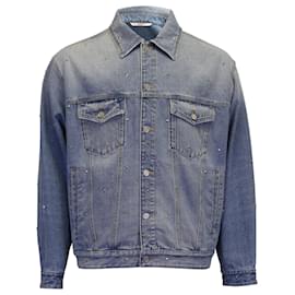 Valentino Garavani-Jaqueta jeans Valentino Garavani com tachas Rockstud em algodão azul claro-Azul,Azul claro