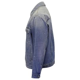 Valentino Garavani-Valentino Garavani Denim Jacket with All-Over Rockstud Spike Studs in Light Blue Cotton-Blue,Light blue