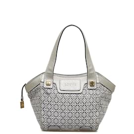 Loewe-Bolso de hombro de lona con anagrama-Gris