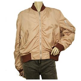 Kenzo Pink Brown Zipper Front Bomber Jacket size L Pink