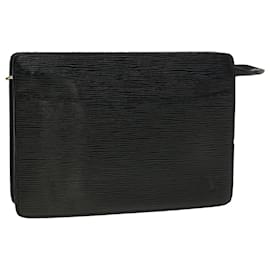Louis Vuitton-LOUIS VUITTON Epi Pochette Homme Clutch Bag Black M52522 LV Auth th3579-Black