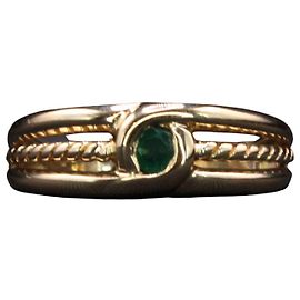 Autre Marque Bisel de anillo de esmeralda engastado en oro amarillo 18 quilates Verde oscuro Gold hardware