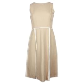 Fendi-Robe beige et crème avec jupe à panneaux-Chair