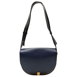 Victoria Beckham Borsa a tracolla Half Moon Box in pelle nano Blu