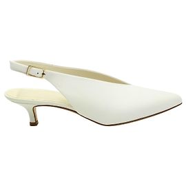 Tibi Lia White Slingback Kitten Heels White