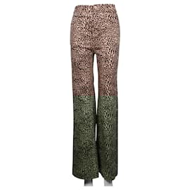 Ulla Johnson-Leopard Print Wide Leg Jeans-Other