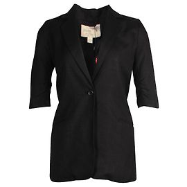Elizabeth And James Schwarzer Leinenblazer Schwarz