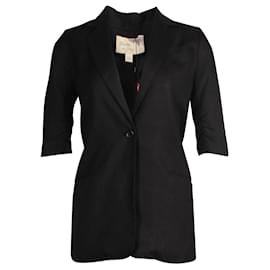 Elizabeth And James Black Linen Blazer Black