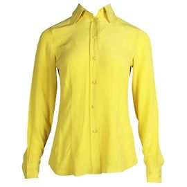Etro Camisa de seda amarillo neón Amarillo