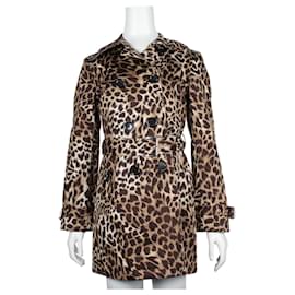 Michael Kors-Leopard Print Trench Coat-Other