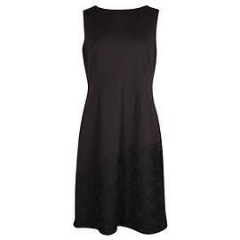Karl Lagerfeld Sleeveless Black Dress with Lace Hem Black