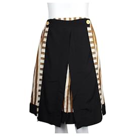 Fendi-Black, Brown & Beige Striped Skirt -Other