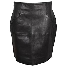 Acne Schwarzer Lederrock Schwarz