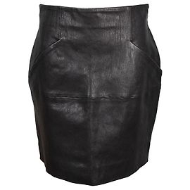 Acne Black leather skirt Black