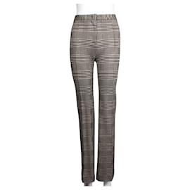 Pinko-Brown Checked Pants -Brown