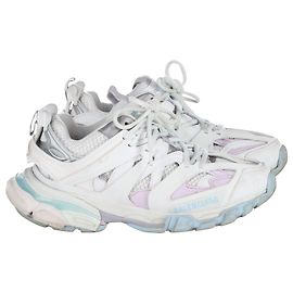 Balenciaga Track Sneakers in White Polyurethane  White