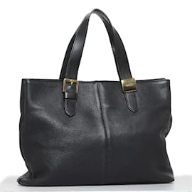 Burberry-Leather Tote Bag-Black