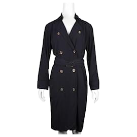 Michael Kors-Navy Blue Shirt Dress with Gold Toned Buttons-Blue,Navy blue