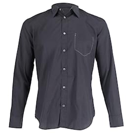 Maison Martin Margiela-Maison Margiela Chemise boutonnée classique avec poche poitrine inversée en coton noir-Noir