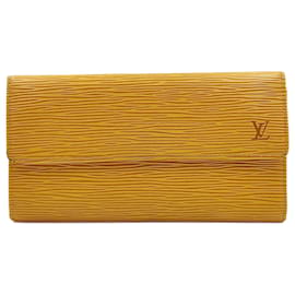 Louis Vuitton-Carteira longa Louis Vuitton em couro epi amarelo-Amarelo