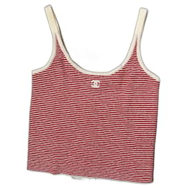 Chanel-Camiseta sin mangas roja de la pista de Chanel 23do-Roja