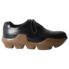 Prada Platform Brogues in pelle nera Nero