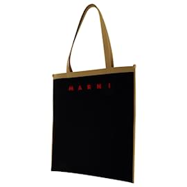 Marni-Borsa tote Flat Shopping - Marni - Nera-Nero