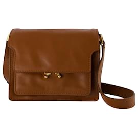 Marni-Hobo Mini Trunk Bag - Marni - Leather - Brown-Brown