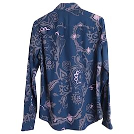 Kenzo-Camicia Kenzo Button Down floreale in cotone blu-Blu