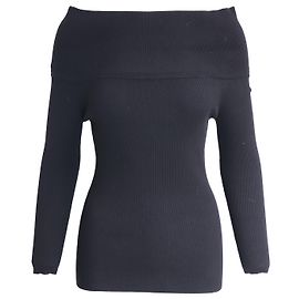 Schulterfreies Top aus der Michael Kors Collection aus schwarzer Viskose Schwarz