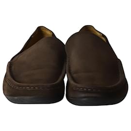 Hermès-Klassische Hermès-Loafer aus braunem Wildleder-Braun