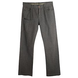Calça listrada Kenzo em algodão cinza e marrom Marrom