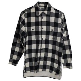 Gianfranco Ferré Gianfranco Ferre Gingham Button Down em flanela de algodão preto e branco Outro Impressão em python