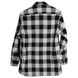 Gianfranco Ferré-Gianfranco Ferre Gingham Button Down in Black and White Cotton Flannel-Other,Python print