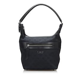 Gucci-GG Canvas Shoulder Bag 001 4299-Black