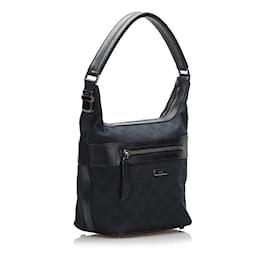 Gucci-GG Canvas Shoulder Bag 001 4299-Black