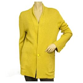 Zadig & Voltaire-Zadig & Voltaire Deluxe Verone Metallic Yellow Long Cardi Cardigan Jacket size S-Yellow