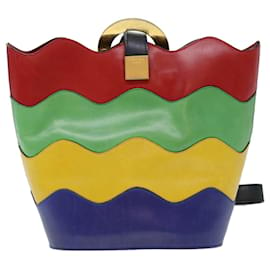 Céline-CELINE Shoulder Bag Leather Multicolor Auth 40961-Multiple colors