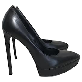 Saint Laurent-Escarpins SAINT LAURENT T.UE 37 cuir de vachette-Noir