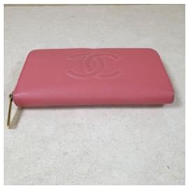 Chanel-Chanel CC Pink Caviar Leather Wallet-Pink