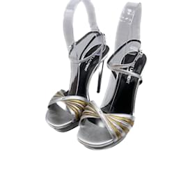 Saint Laurent-SAINT LAURENT  Sandals T.EU 37 Leather-Silvery