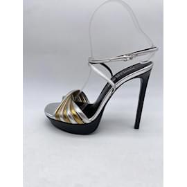 Saint Laurent-SAINT LAURENT  Sandals T.EU 37 Leather-Silvery