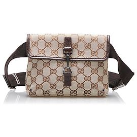 Gucci Brown GG Canvas Jackie Belt Bag Brown Beige